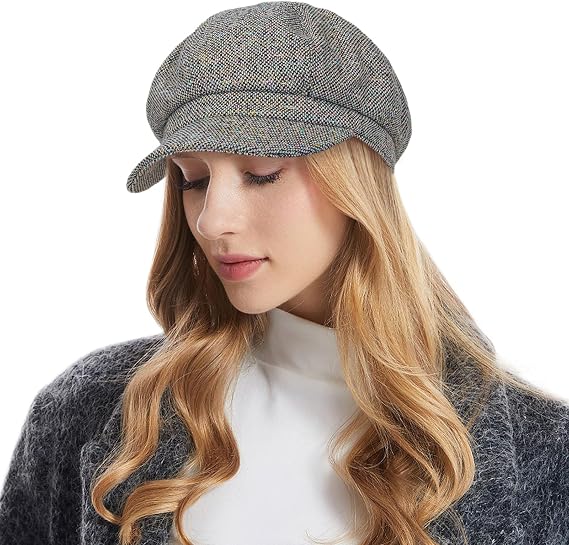 PanPacSight Women's Newsboy Hats Fall Wool Cabbie Beret Tweed Girls Paperboy Cap