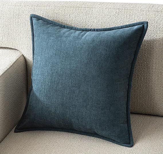 Throw Pillow Cover 80x80 Decorative Square Pillowcase Covers with Zipper, Cushion Protectors Cover Rectangle 30x60 40x60 50x80 Super Soft for Home Couch Sofa Bed(Greyish-blue,45x45cm(Set of 1))