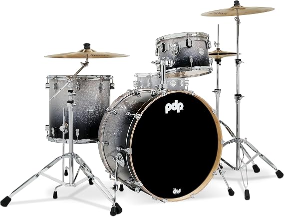PDP Concept Maple 3-Piece Rock Shell Pack, Silver/Black Fade
