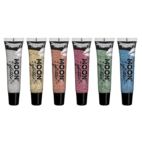 Moon Glitter Holographic Glitter Lip Gloss - 15ml - Set of 6 Colours