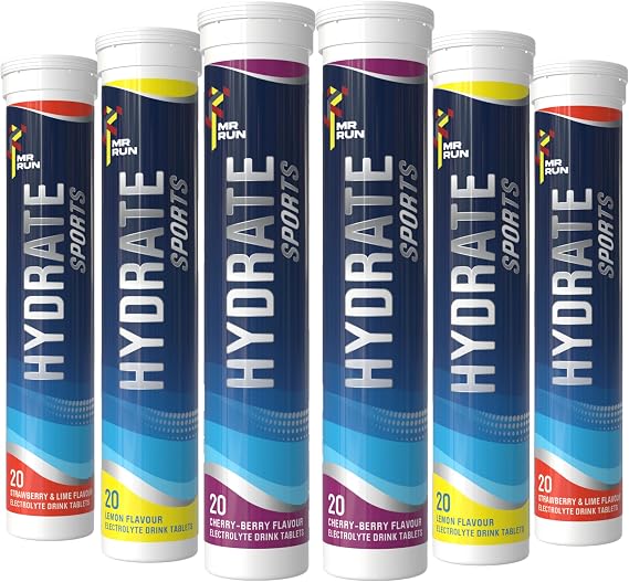 Electrolytes Tablets x 120 - Rehydration Energy Drink with Electrolyte Minerals Potassium, Magnesium, Sodium Hydration Salts and Vitamins (120 Tablets, 6 tubs) Fizzy Fruit Flavour Mix Pack