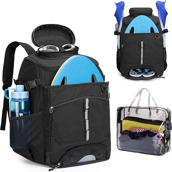 GOBUROS Swim Backpack for Swimmers, Swim Equipment Gear Bag for Men