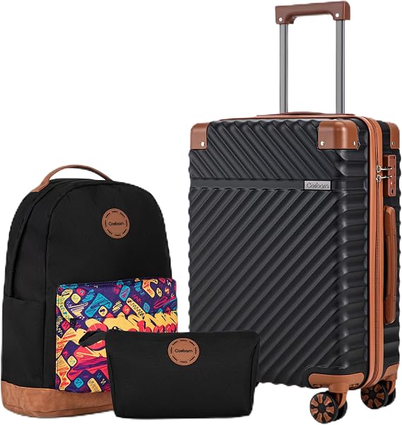 Cosbarn Carry On Luggage 22x14x9 Airline Approved,3 Piece Luggage Set