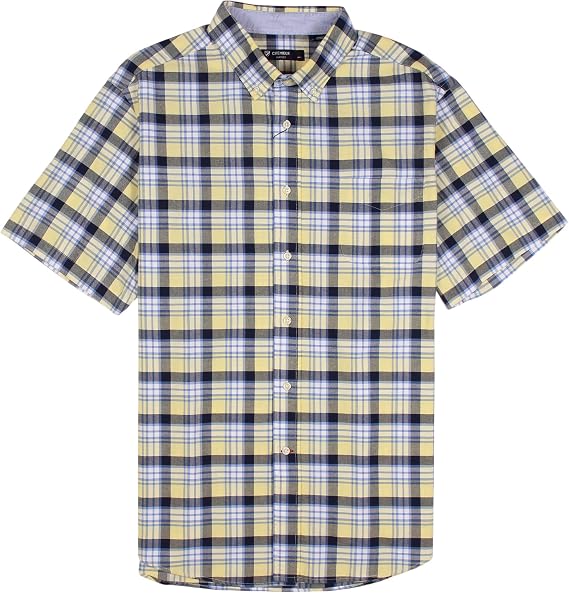 Cremieux Men's Lightweight Oxford Cotton Short Sleeve Button-Down Shirt with Pocket