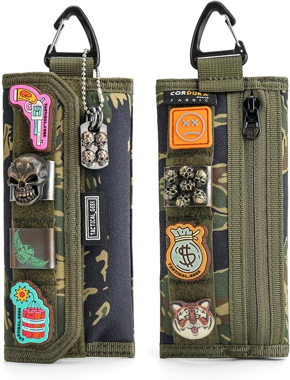 TACTICAL GEEK Storage A2 L Pouch Organizer, Nylon Handheld Wallet, Multi-Purpose EDC Storage Pocket, Multitools Pocket Organizer for Men, Compact Gadget Pouch for Daily Carry Camouflage