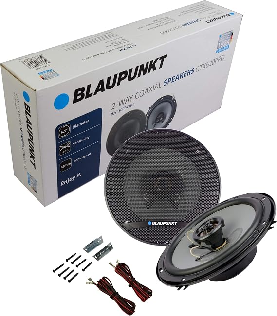 BLAUPUNKT GTX620PRO 6.5" Car Speakers - 300W, 2-Way Coaxial Speakers, 4 Ohm, Full Range 90Hz - 18kHz (2pc)