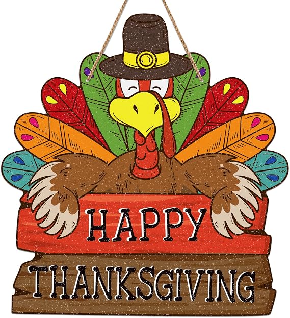 D24TIME Thanksgiving Door Wall Decorations Signs for Home Front Door Thanksgiving Turkey Decorations Porch Turkey decor Gobble Sign Fall Door Decor Thanksgiving Wreaths Thanksgiving Party Decorations