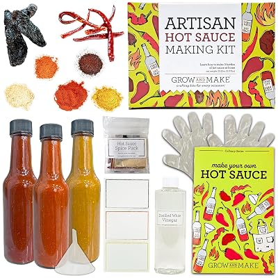 Grow and Make : Artisan DIY Gourmet Hot Sauce Kit, Makes 3 Unique Sauces