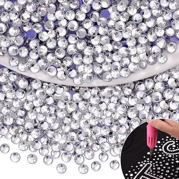 衣類用ホットフィックスラインストーン1500個、クリアSS20アイロンオンフラットバックガラス宝石、Bedazzlerクリスタルラインストーンクラフト服帽子靴ファブリック魅力的な装飾ネイルアート