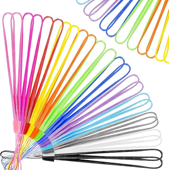 Shappy 100 Pcs Hand Wrist Strap Lanyard Bulk 7inch Nylon String,Multicolor | Wrist Strap for USB Flash Drive Keys Cell Phone Keychain, ID Badge Holder