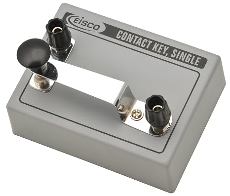 Eisco Contact Key, Telegraph & Morse Code Key, Raspberry Pi Compatible | Straight Key Morse Style, Single Arm Contact, Direct Circuit Closure, Stud and Strip Wiring, For Morse Learning & Projects