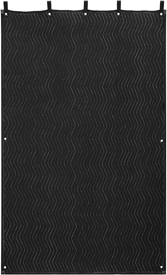 VEVOR Sound Dampening Blankets, Soundproof Curtains with 80 x 48 in, Soundproof Blanket with Grommets, Studio Grommeted Blanket, for Window, Door, Light Blocker, Music Recording, Black