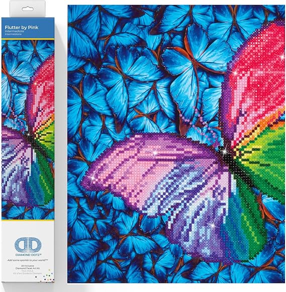 DIAMOND DOTZ Flutter By Pink Butterflies Diamond Painting Kit Adults