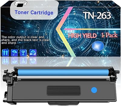 TN-263 TN-267 Compatible for Brother HL-L3270CDW DCP-L3551CDW MFC-L3750CDW MFC-L3770CDW Printers, Replacement Toner Cartridge High Yield Printer Accessories 1 Pack Cyan