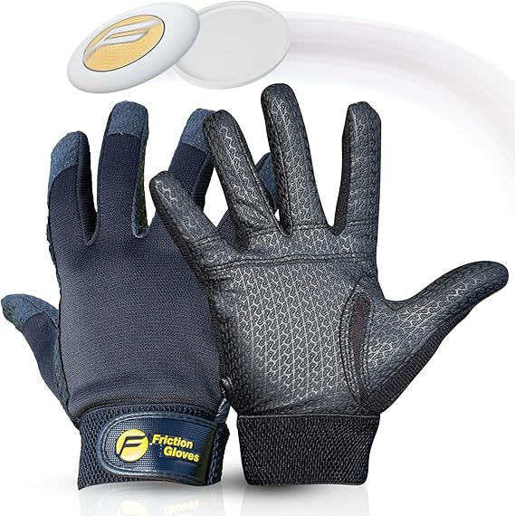 Friction Gloves - Ultimate Frisbee Gloves - Rubberized Palm & Fingers for Amazing Grip in All Conditions - Play Your Best in Any Weather
