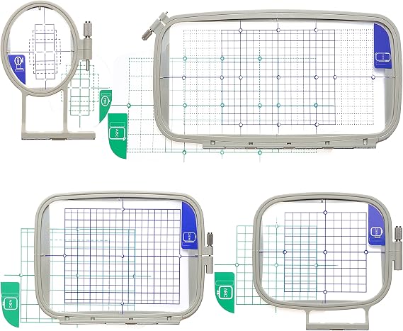 New brothread Embroidery Machine Hoop 4 in 1 Set - SA442+SA443+SA444+SA445 | Compatible with Brother PE900 SE2000 PE800 SE1900 SE1950 PE780D 770 700 750D SE1800 Innovis1250D Babylock Accord Emore Ellure