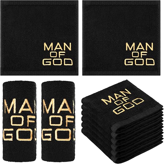 Buryeah 6 Pcs Pastor Towels Pastors Appreciation Gift, Black, Man of God