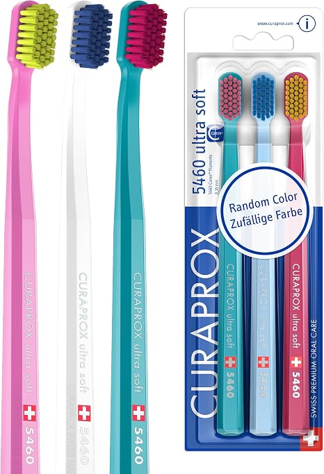 Curaprox CS 5460 Ultra-soft Toothbrush – Gum and Tooth Care for Adults Ultra-soft Curen® bristles for gentle effective cleaning Random color Single pack