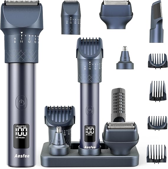Beard Trimmer for Men, 5 in 1 Mens Grooming Kit with USB-C Charging Dock