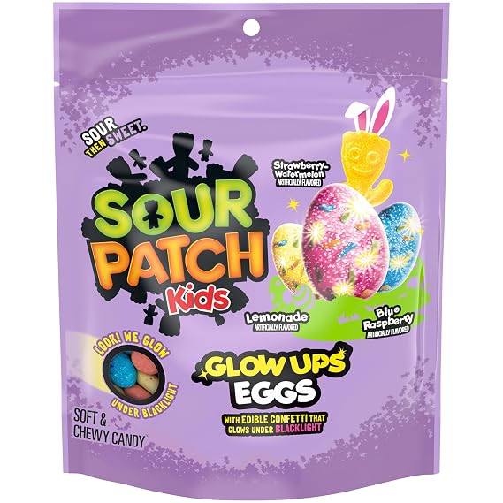 SOUR PATCH KIDS Glow Ups Eggs Soft & Chewy Gummy Easter Candy, 8.4 oz