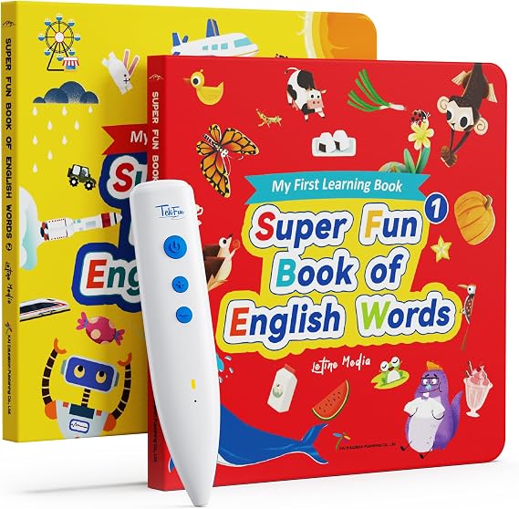TEKFUN Talking Pen Books Sets, Interactive Audio Sound Books Kids Learning Electronic Toys for Boys Girls, Autism Sensory Games, Early Educational Gifts Birthday Gifts for Toddlers Kids Age 2 3 4 5
