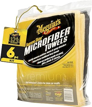 Meguiar's Supreme Shine Microfiber Towels for Cars, Ultra-Plush Car Microfiber Towel Set for Quickly Removing Product Without Leaving Swirls on Paint, Glass, Plastic, or Chrome