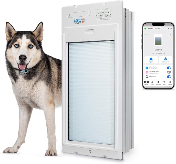 Power Pet Smart Roll Up Automatic Dog Door, WiFi (Large, Wall Mount)
