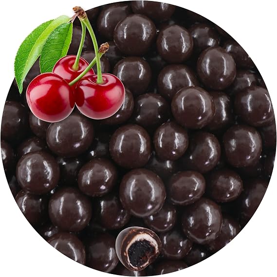 EinsSein 0,4kg Chocolate Sour Cherry Dragee | candied sour cherries with dark chocolate | Altervative for freeze-dried sour cherries with dark chocolate and mega delicious | chocolate cherries fruits