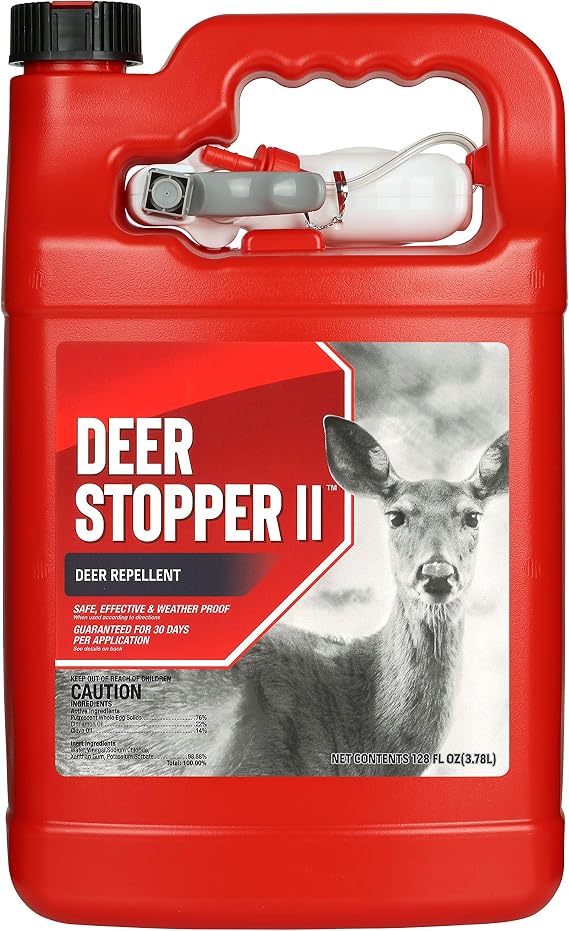 Deer Stopper II, Liquid Animal Stopper Repellent, All Natural, Effective All Year Round, Safe for People and Pets, No Harsh Chemicals, Ready to Use, Deer & Elk Repellent - 1 Gallon Trigger