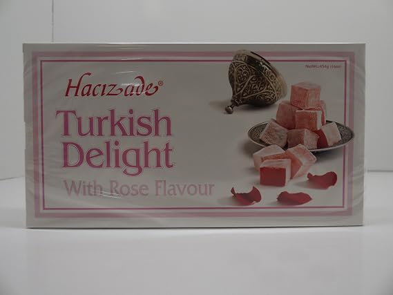 Hacizade Turkish Delight with Rose 16 oz,Gullu Lokum