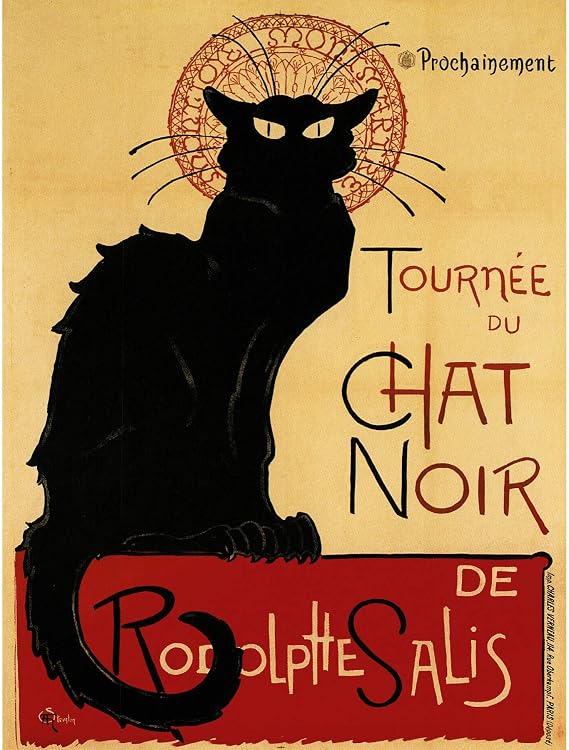 Wee Blue Coo CHAT NOIR RODOLPHE SALIS PARIS FRANCE VINTAGE POSTER ART PRINT 12x16 inch 915PY