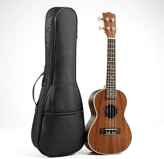 21in Ukulele Case, Soft Soprano Ukulele Case, Durable Padded Bag with Adjustable Straps Durable Guitar Case Backpack