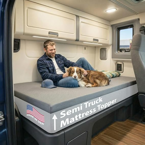 FoammaUSA 3" x 32" x 79" Semi Truck Firm Foam Mattress Topper with Washable Water-Resistant Protective Cover, Comfortable and Durable, CertiPUR-US Certified, Made in USA