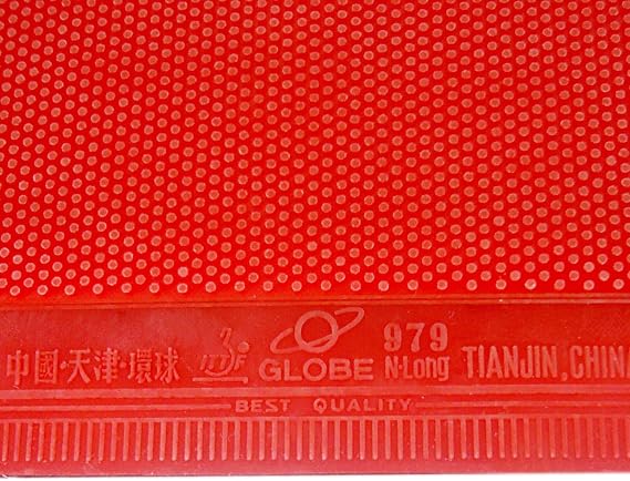 Globe 979 Chop+Attack Long-Pips-Out Table Tennis (Ping Pong) Rubber Without Sponge (Topsheet, OX) (Red)