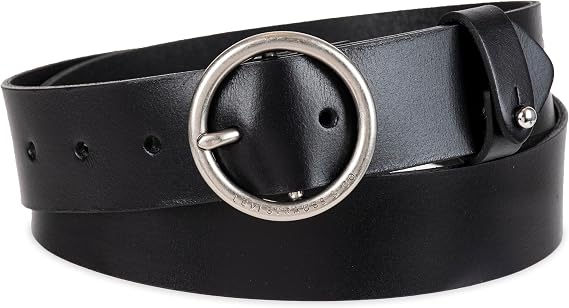 Levi's Women's Genuine Leather Casual Jean Round Buckle Belt