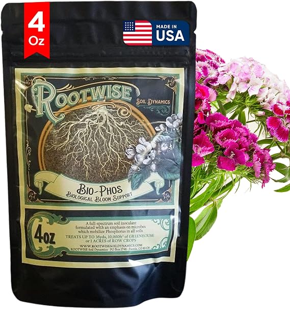 Rootwise Bio-Phos (4 oz) | Natural Phosphorus Fertilizer and Soil Activator for Plants | Organic Microbial Blend and Root Stimulator for Plants that Boosts Nutrient Uptake and Soil Health