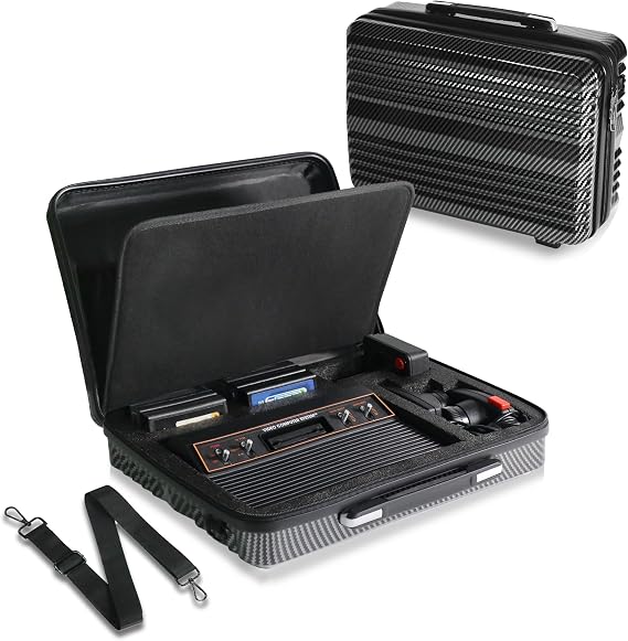 Intec Gaming Carrying Case for Atari 2600 plus, Large Capacity Storage Case Suitable for Atari 2600+ console, Joystick controller, Paddles controllers, Cartridges and Accessories.
