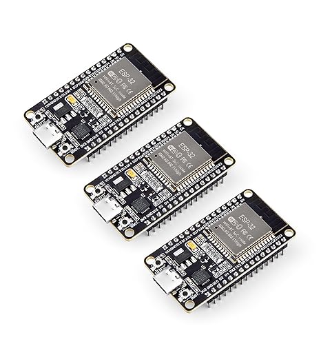ELEGOO ESP-32 Development Board USB C 3PCS Compatible with Arduino IDE | 2.4GHz Dual Mode WiFi+Bluetooth Dual Core Microcontroller, Support MicroPython, NodeMCU, AP/STA/AP+STA, CP2102 Chip