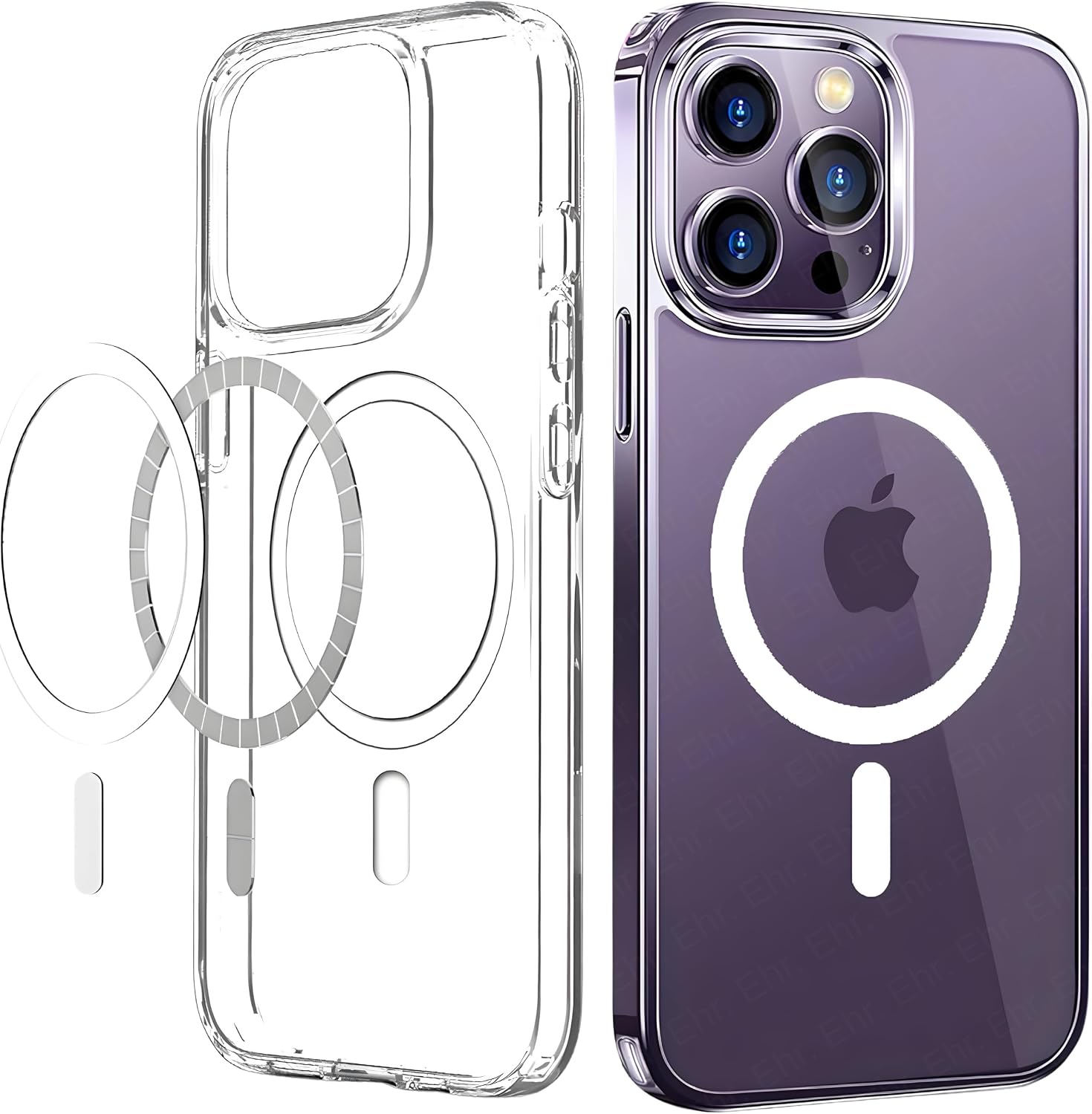 Ehr. iPhone 15 Pro Max Uyumlu Kamera Korumalı Magsafe Wireless Şarj Özellikli Şeffaf Kılıf Şeffaf, iPhone 15 Pro Max