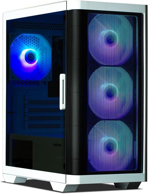 ZALMAN M4 WHITE 120mm ARGB Fan with 4 RGB Controller Mini Tower Micro-ATX PC Case CS8758