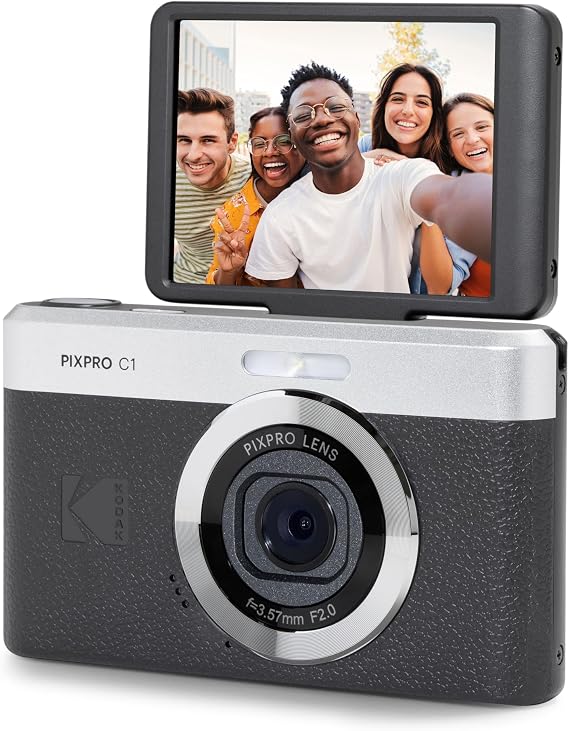 KODAK PIXPRO C1 13MP Compact Digital Camera, 26mm Fixed Lens, Black