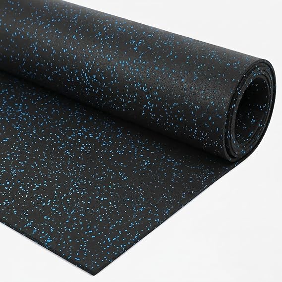 Traxxon by FlooringInc Rubber Gym Flooring Roll, Heavy Duty Recycled Rubber Floor Mats for Home Gym, Garage Gym Floor Mat, Horse Stall Mat (1/4" Thick | Blue | 4'x10' | 40 Sq Ft)