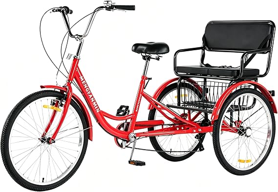 Adult Tricycle, Tricycle for Adults 7 Speed with Child seat, 3 Wheel Bikes for Adults,Adult Tricycle with with Rear Baskets, Adult Tricycles for Women Men, Trike for Adults 550lb