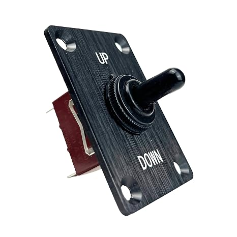 3 Way On/Off/On Toggle Tilt Switches 12V 15A for Marine Boat, Trim Switch Momentary Up Down 3 Position Control Waterproof Cap, Transfer Switch with Mounting Plate(1-3/4"" W X 2-1/2"" H)