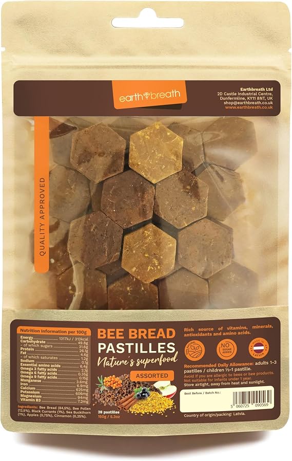 Earthbreath Assorted Bee Bread & Bee Pollen Pastilles 150g Natural