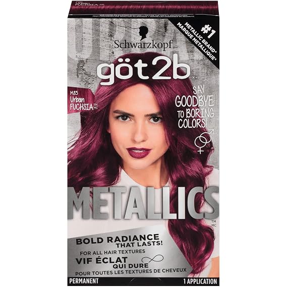 Got2b Metallics Permanent Hair Color, M85 Urban Fuchsia