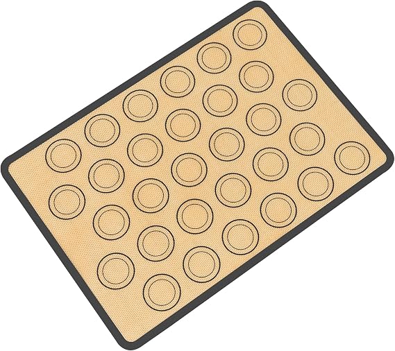 Silicone Baking Mat with 30 Macaron Circles, 41.9 x 29.5 cm, Gray