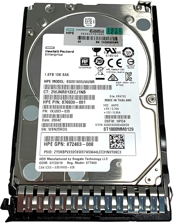 872738-001 HPE G8 G9 G10 1.8-TB 12G 10K 2.5 SAS 512e