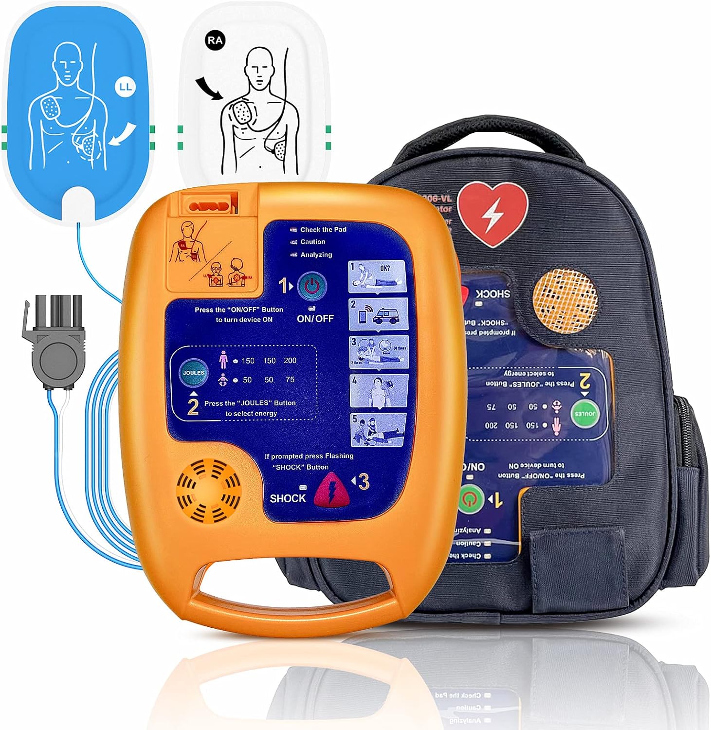 AED Defibrillator Portable Automatic External Defibrillator Emergency Device Suitable for Home Use in Gyms, Subways, and Companies