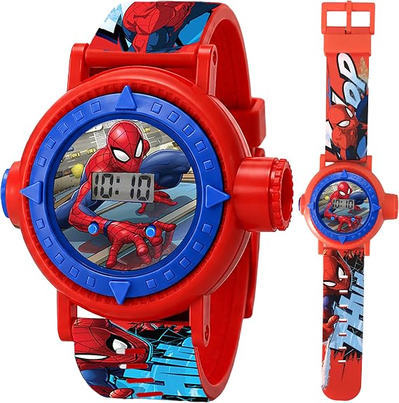 Accutime Kids Marvel Spider-Man Digital Quartz Plastic Watch for Boys & Girls with LCD Display